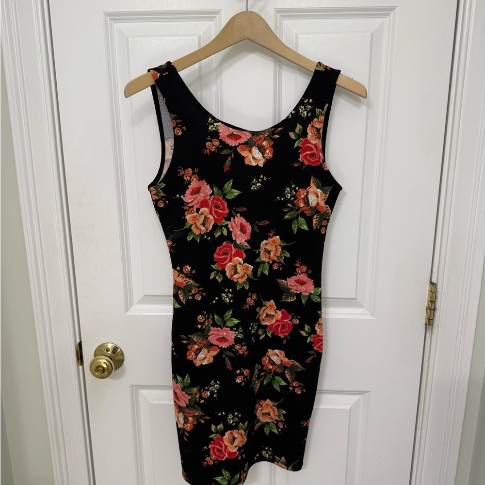 Ambiance Black Floral Mini Dress